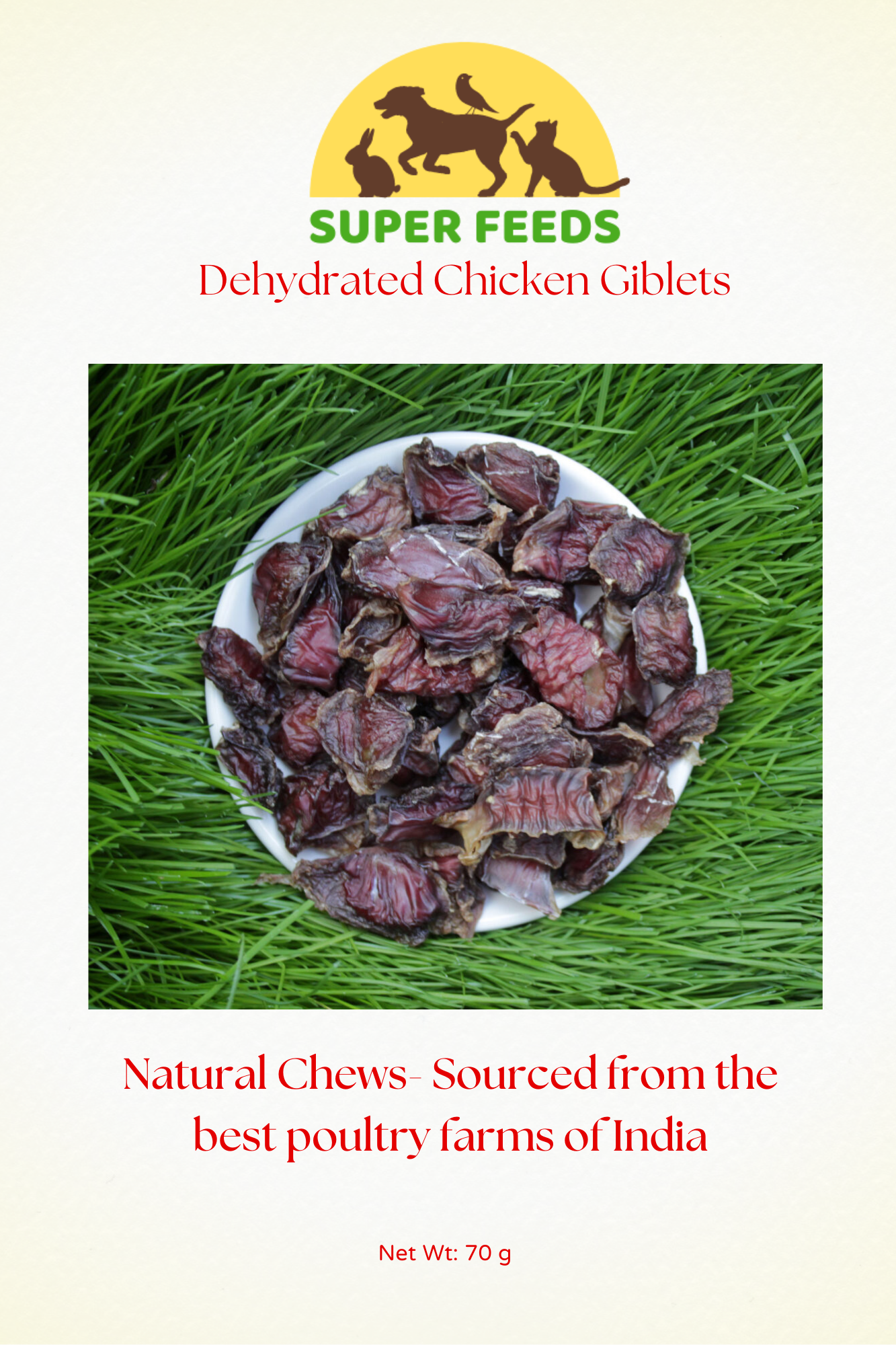 Dehydrated Chicken Giblets - 70 g