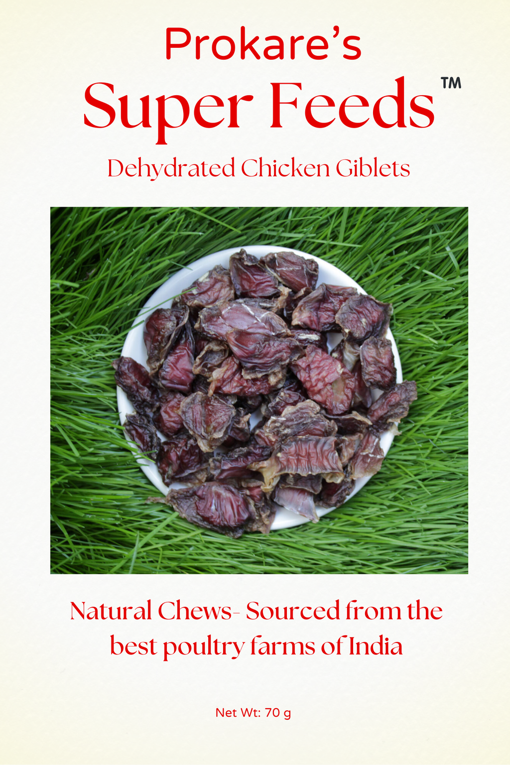Dehydrated Chicken Giblets - 70 g