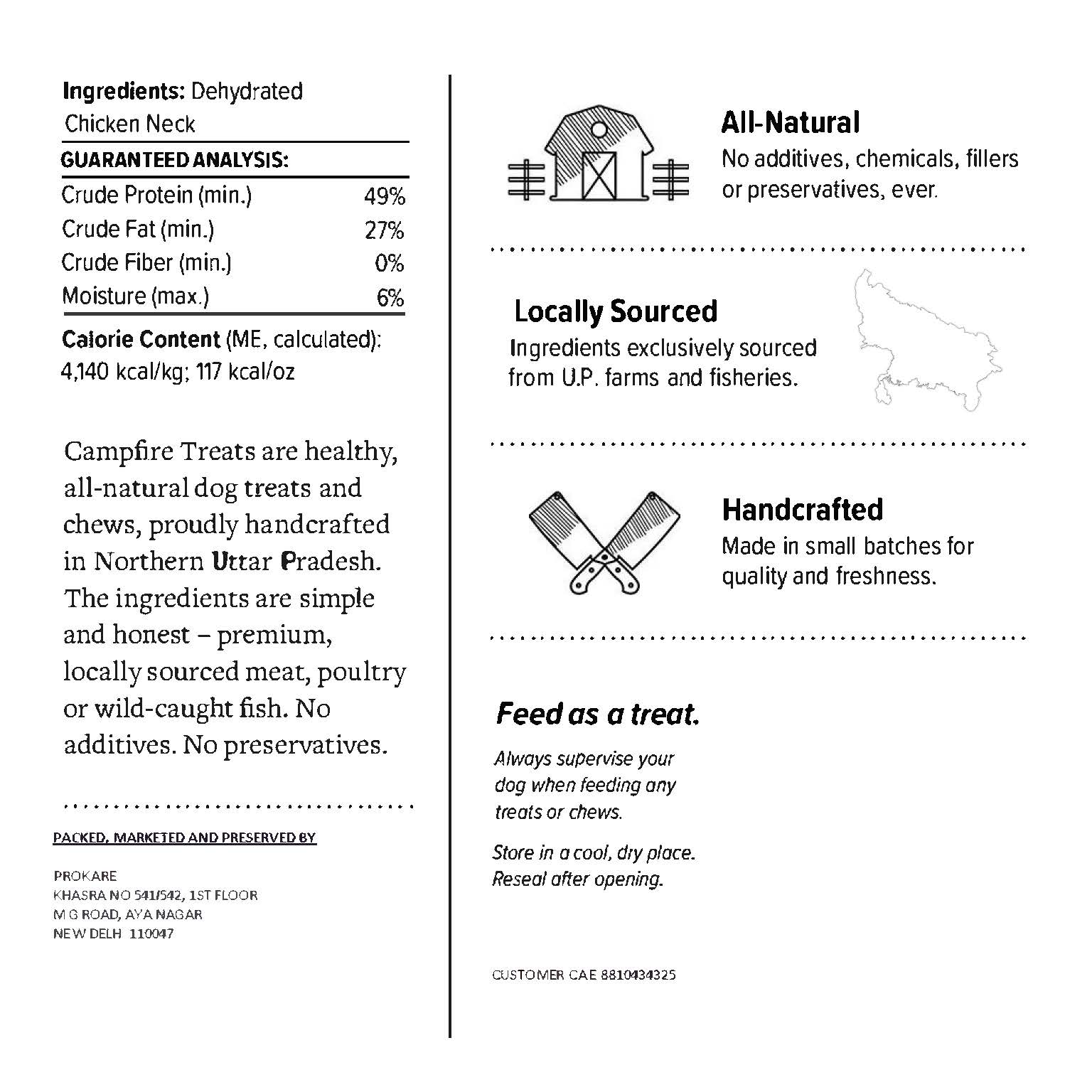SF Natural Chews - Dehydrated Chicken Feet - 80 g - 8 Pcs