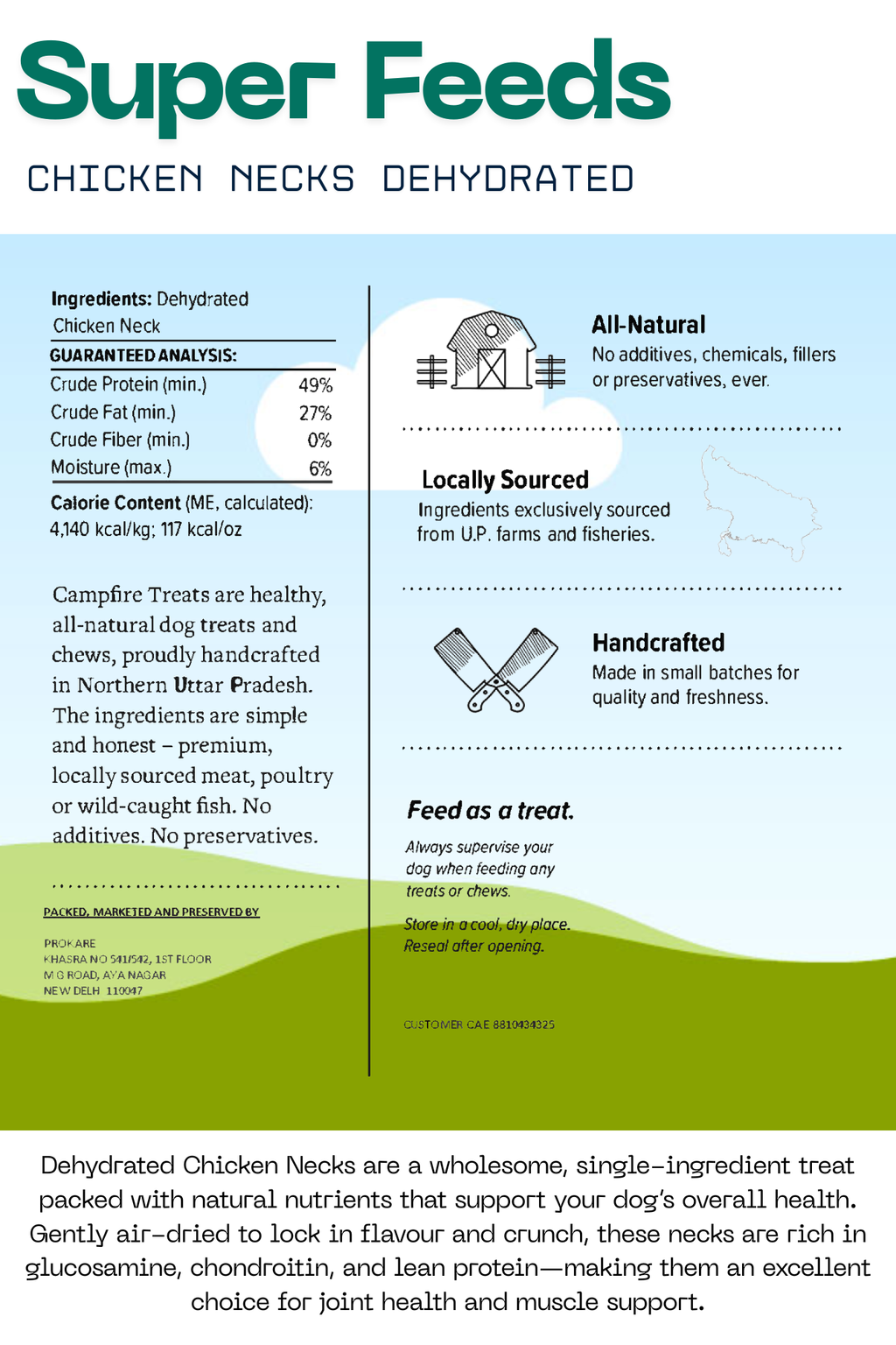 SF Natural Chews Doggie Dehydrated Chicken Neck - 70 g