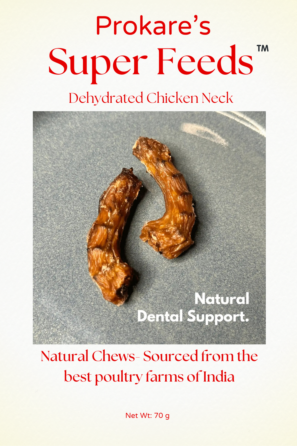 SF Natural Chews Doggie Dehydrated Chicken Neck - 70 g